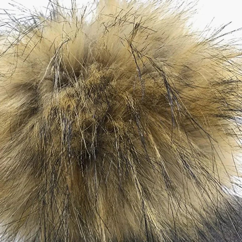 Tan Brown Fuzzy Faux Fur Pom Pom Cuff Ankle Boot Covers‎ Puff Leg Warmer Socks